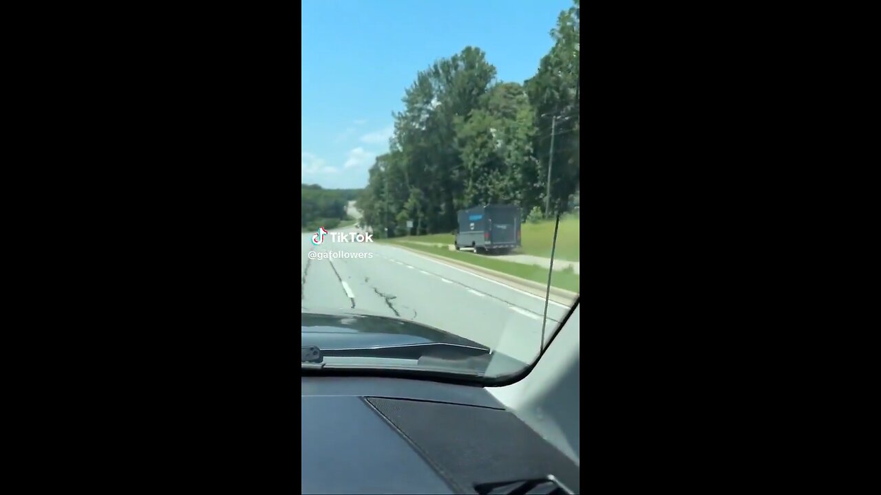 Amazon driver driving on the sidewalk