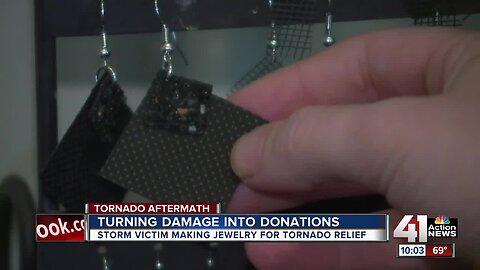 Graphic designer makes jewelry from tornado debris to help others