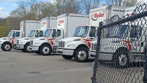 box trucks loaded with supplies and equipment from the Boston marathon