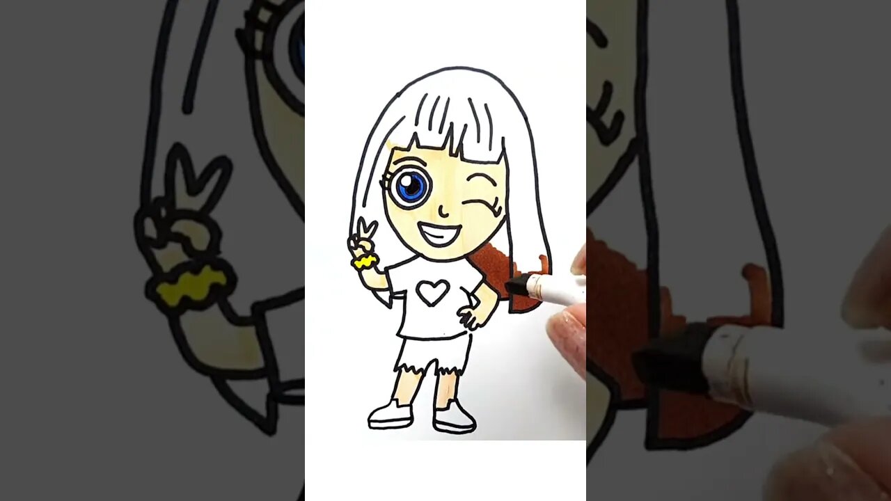 How to draw and paint Gi from Luccas Neto