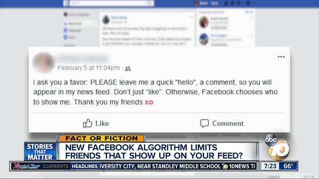 Facebook algorithm limits friends?