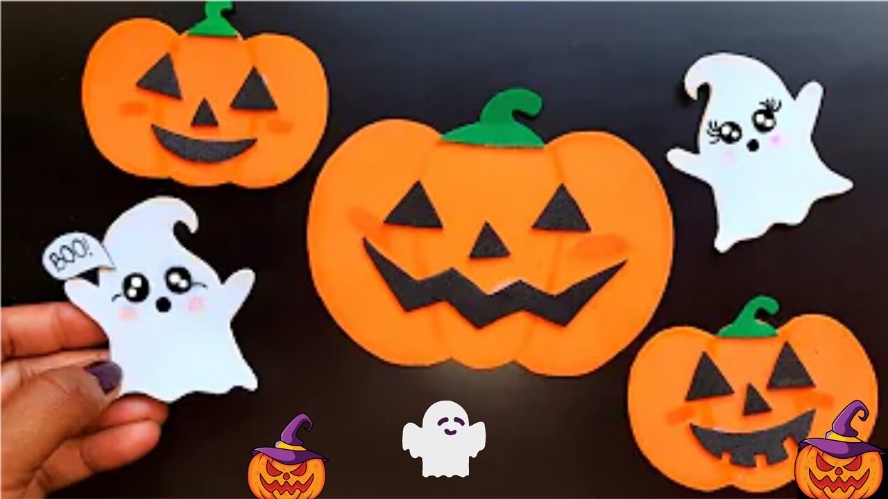 Creative Crafts (Handmade Hallowen Pumpkin and Ghost Diy)