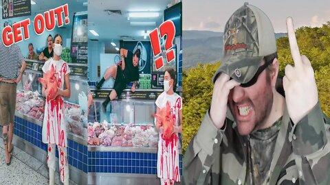 Angry Butcher Drags Vegan Out Of Supermarket (V-gan Booty) REACTION!!! (BBT)