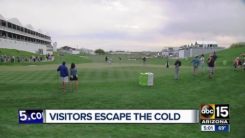 Visitors to the Valley escape the cold