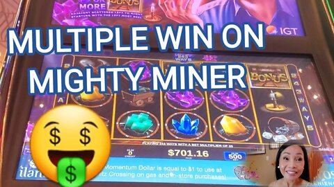 MULTIPLE WIN ON MIGHTY MINER / ILANI CASINO RIDGEFIELD, WASHINGTON