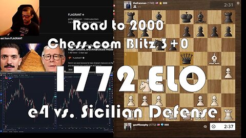 Road to 2000 #108 - 1772 ELO - Chess.com Blitz 3+0 - e4 vs. Sicilian Defense