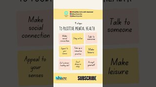9 steps to positive mental health #shorts