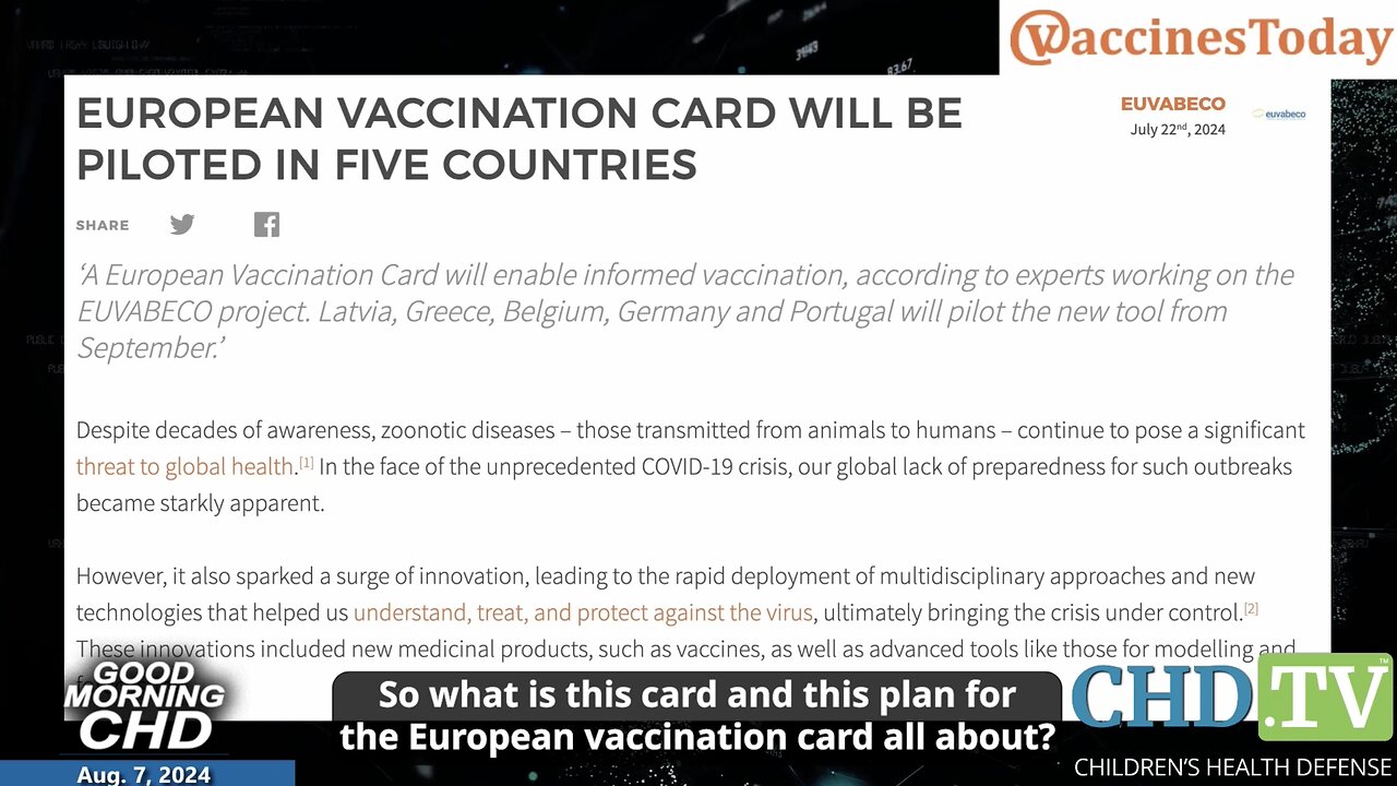 EU's Vaccine Card: ‘It’s Not About Health. It’s About Your Money.’