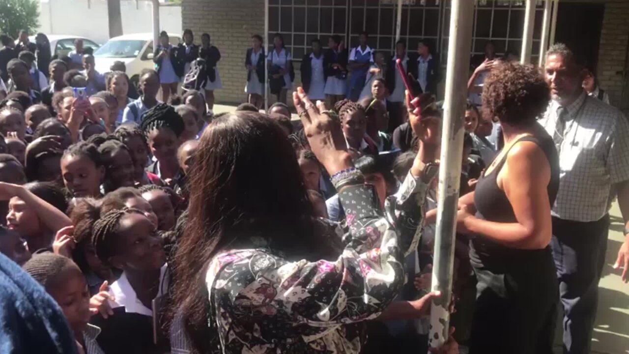 SOUTH AFRICA - C ape Town -Naomi Campbell visits Marian RC Secondary School (Video) (4Zn)