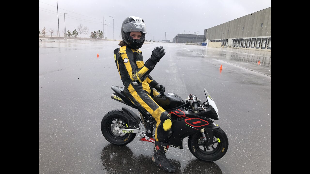 Training in the wet on my Ohvale GP0 160