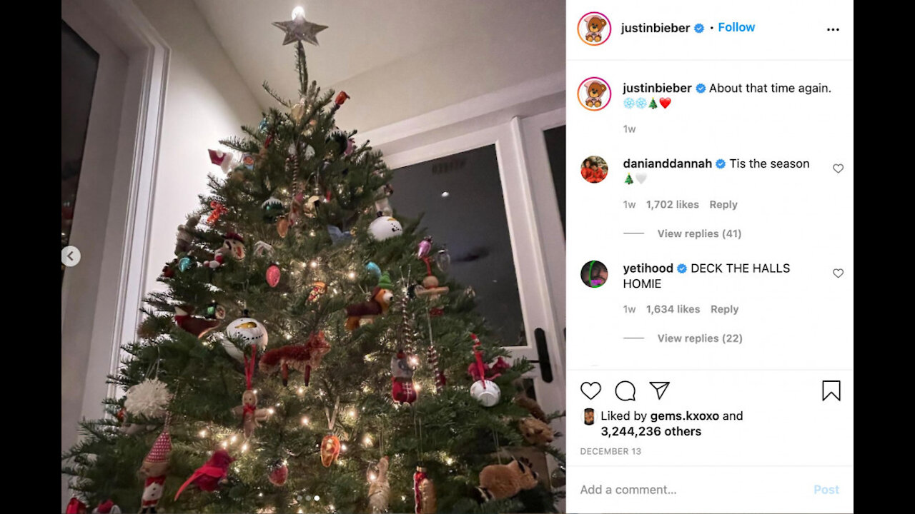 Some of our favourite celebrities and their 2020 Christmas decorations