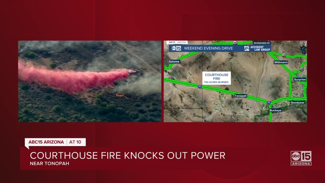 Courthouse Fire: Crews battle wildfire burning near Tonopah