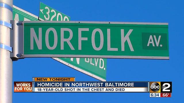 18-year-old fatally shot in northwest Baltimore