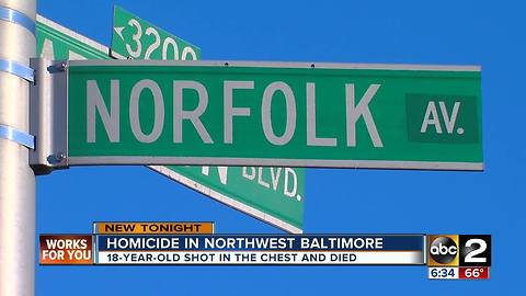 18-year-old fatally shot in northwest Baltimore