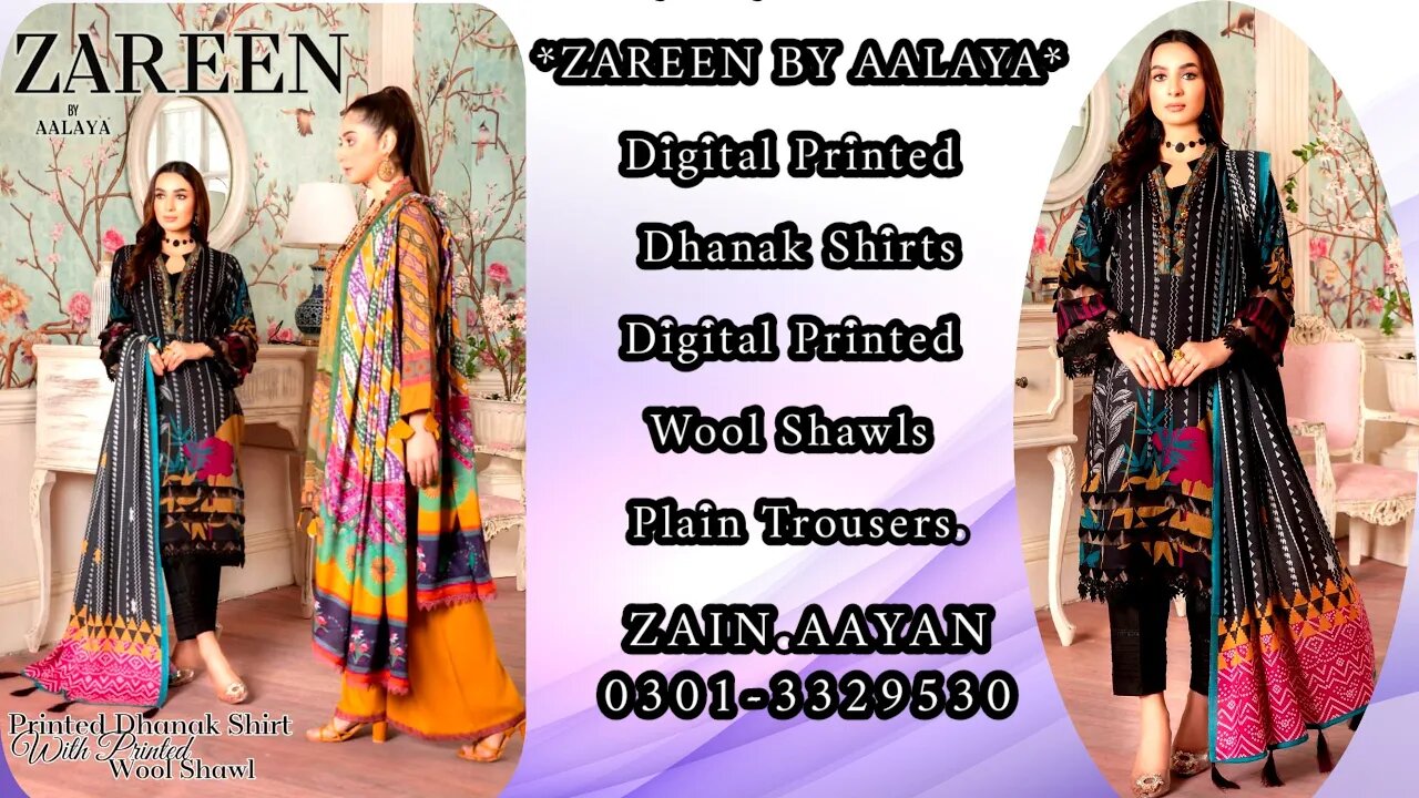 ZAREEN AALAYA DIGITAL PRINT DHANAK || ZAIN.AAYAN COLLECTION ||