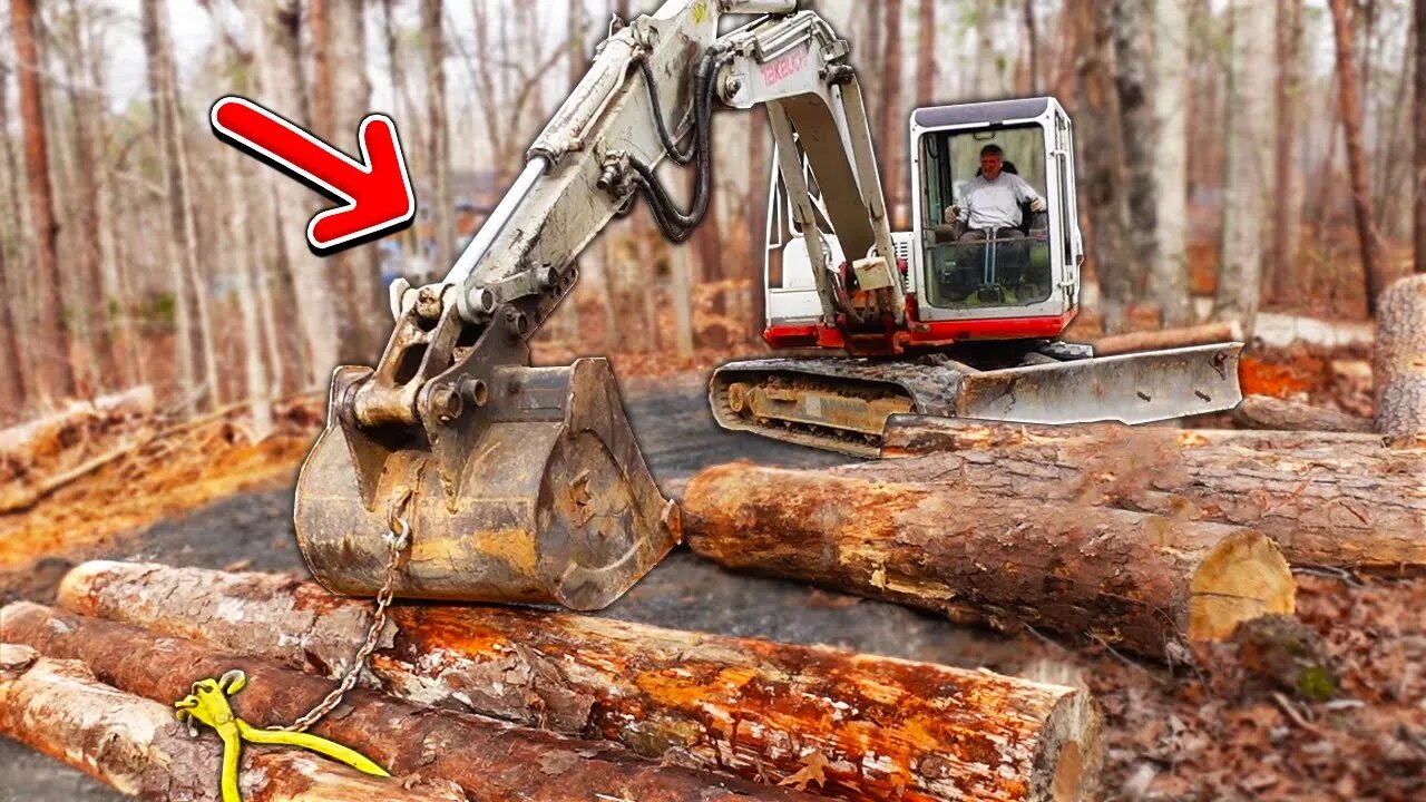 Moving Logs with the Excavator