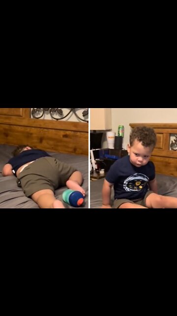 Kid immediately wakes up when favorite song comes on