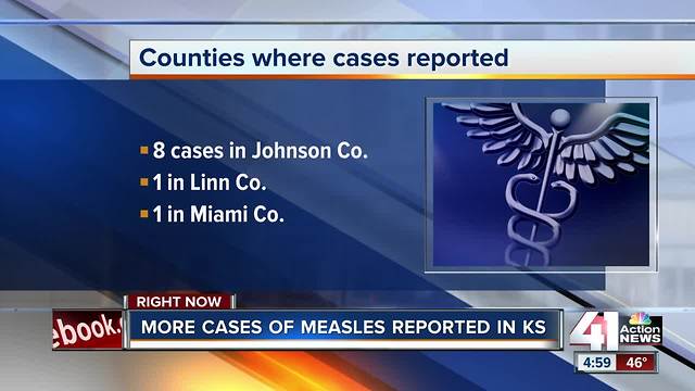 10 cases of measles reported in Kansas