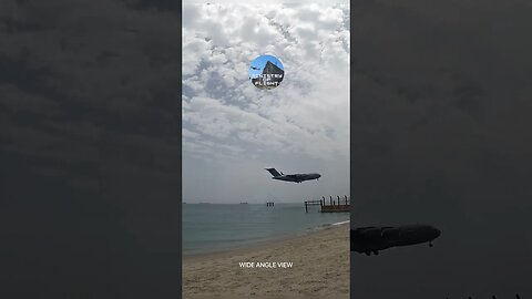 Boeing C-17A Floating on Air with The Rock of Gibraltar