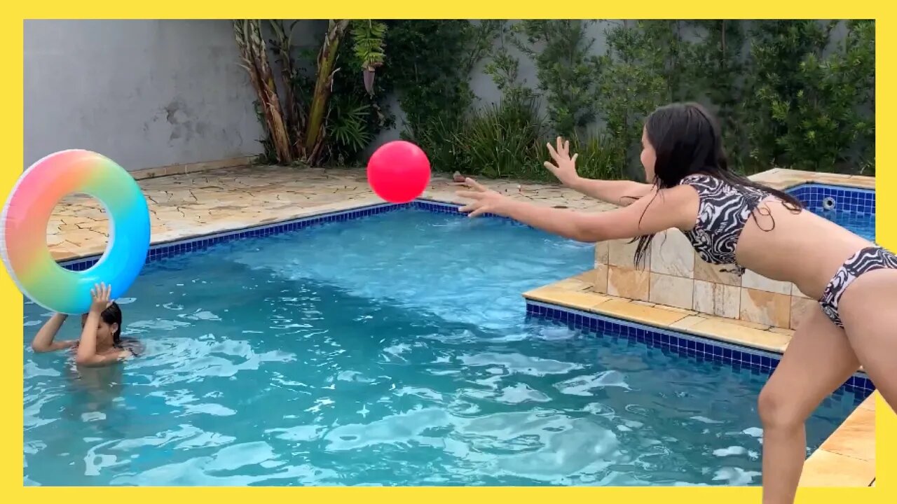 ACERTE O ALVO 🎯 o desafio na piscina! 3 irmãs demais