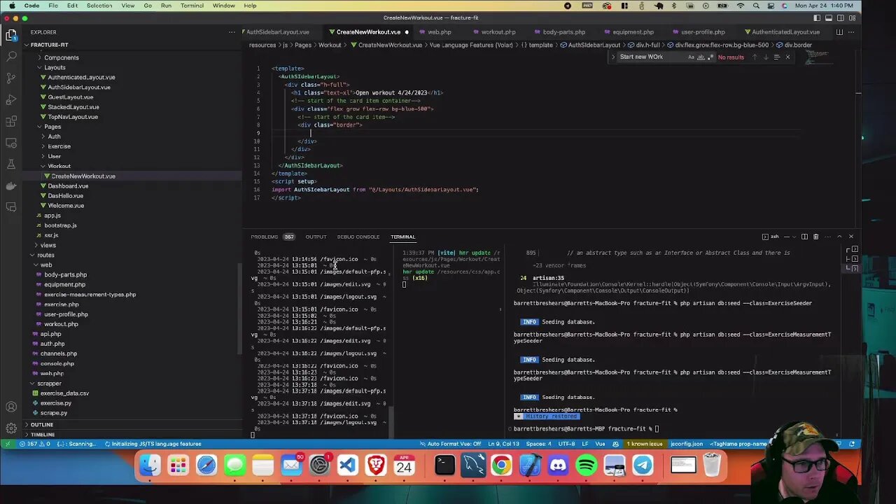 Lunch Break Live Coding! Mobile developer learning web dev | #LearnToCod | #Vue | #Laravel #inertia