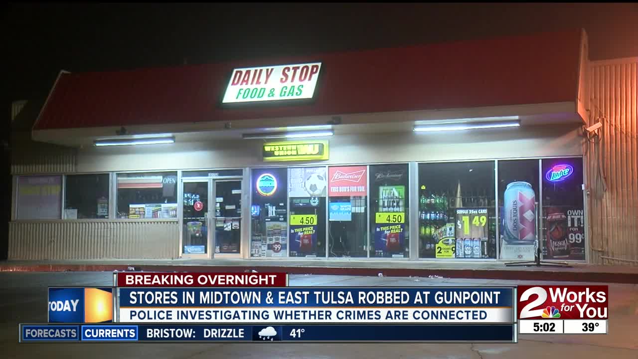 Two Tulsa armed robberies overnight; suspects on the run