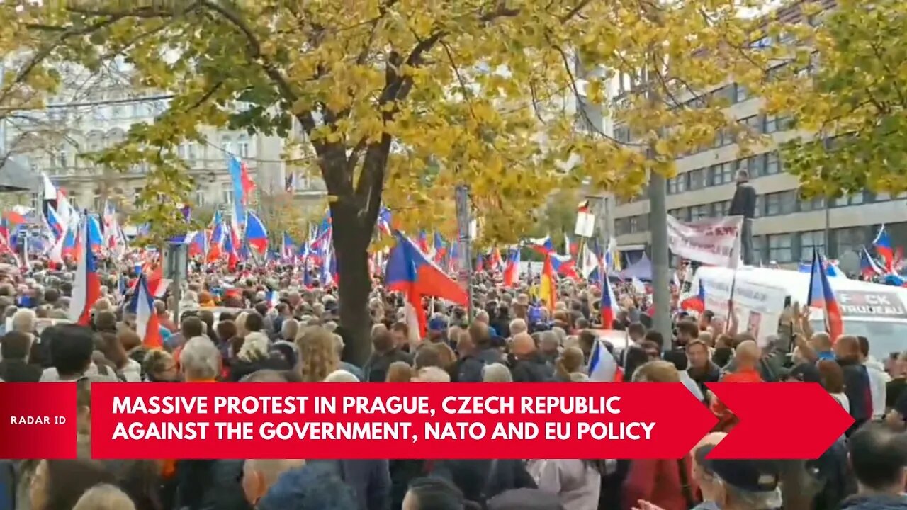 Massive protest in Prague, Czech Republic against the Government, NATO and EU policy