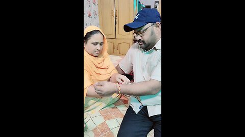 My uncle's daughter tied a Rakhi to me!