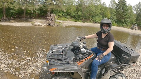 Washing the quads in a river