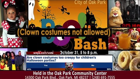 Metro Detroit city bans clown costumes at Halloween event