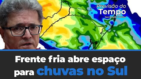 Frente fria abre espaço para chuvas no Sul e avanço para centro-oeste. Ciclone extratropical?