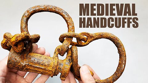 Medieval Shackles Handcuffs Restoration. Rusty Lock Restoration