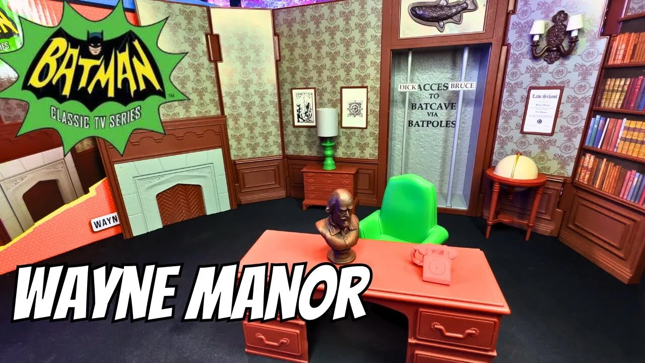 Wayne Manor Library 1966 Batman Classic TV Series Playset Diorama Review