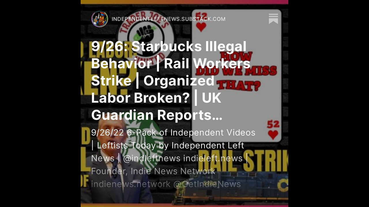 9/26: Starbucks Illegal Behavior | Rail Workers Strike | Toxic Lead in Chicago's Water