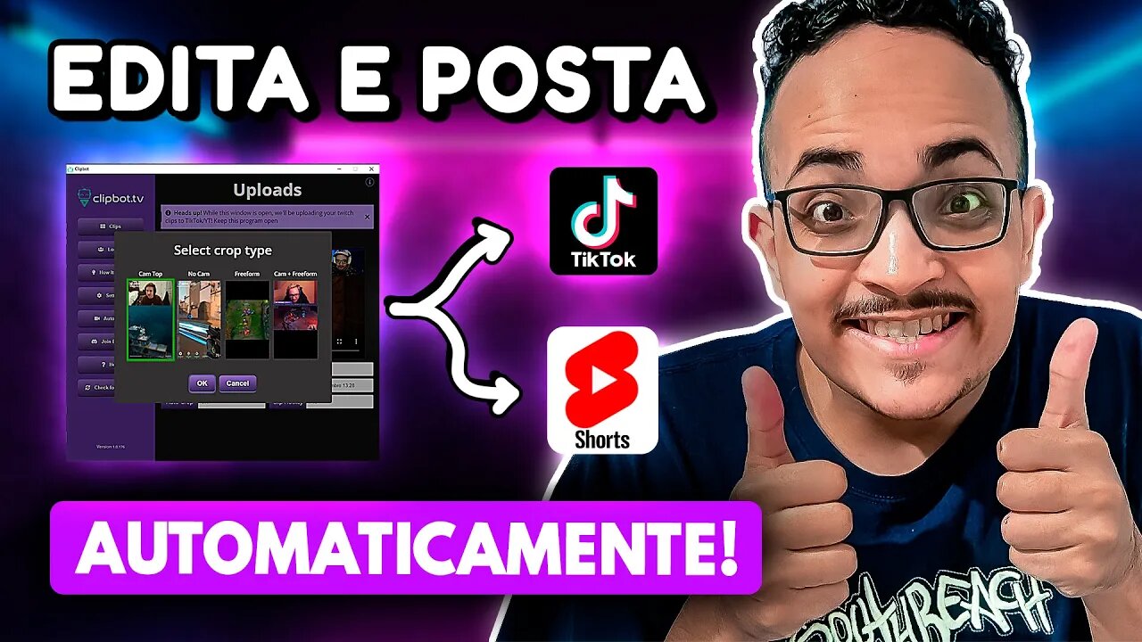 Programa que EDITA seu clip da twitch e POSTA NO TIKTOK E YOUTUBE SHORTS AUTOMATICAMENTE - Tutorial