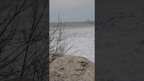 LAKE MICHIGAN IN WINTER TIME ❄️ #lake #shorts