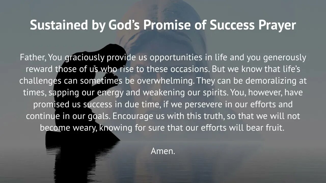 Sustained by God’s Promise of Success Prayer (Prayer for Perseverance)