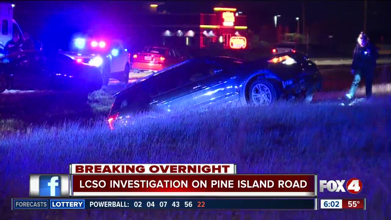 Two vehicle crash under investigation on Pine Island Road Thursday morning