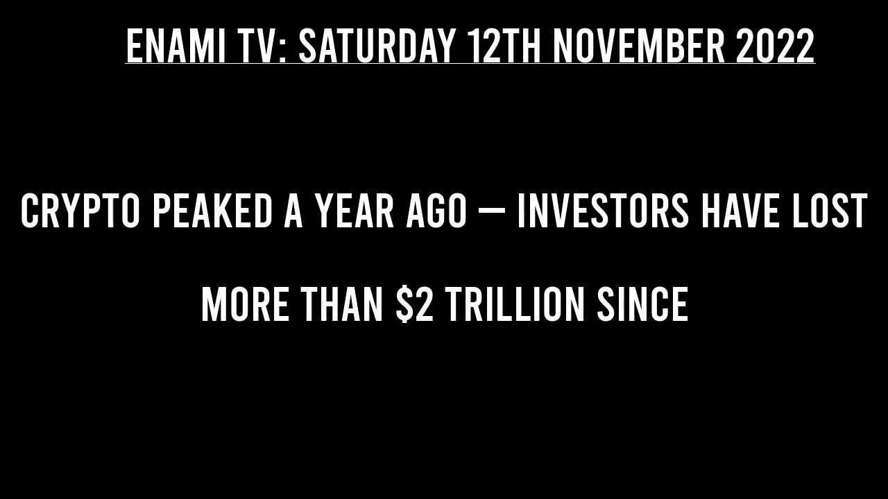 Crypto peaked a year ago — investors have lost more than $2 trillion since according to CNBC.