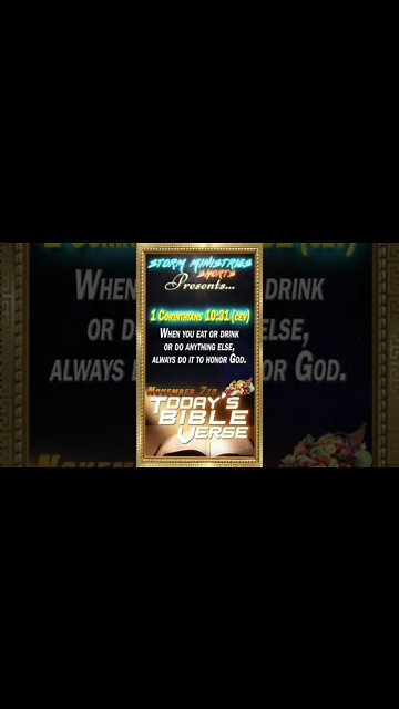11.07.2022 | STORM MINISTRIES | Daily Bible Verse | 1 CORINTHIANS 10:31 (CEV) | #shorts