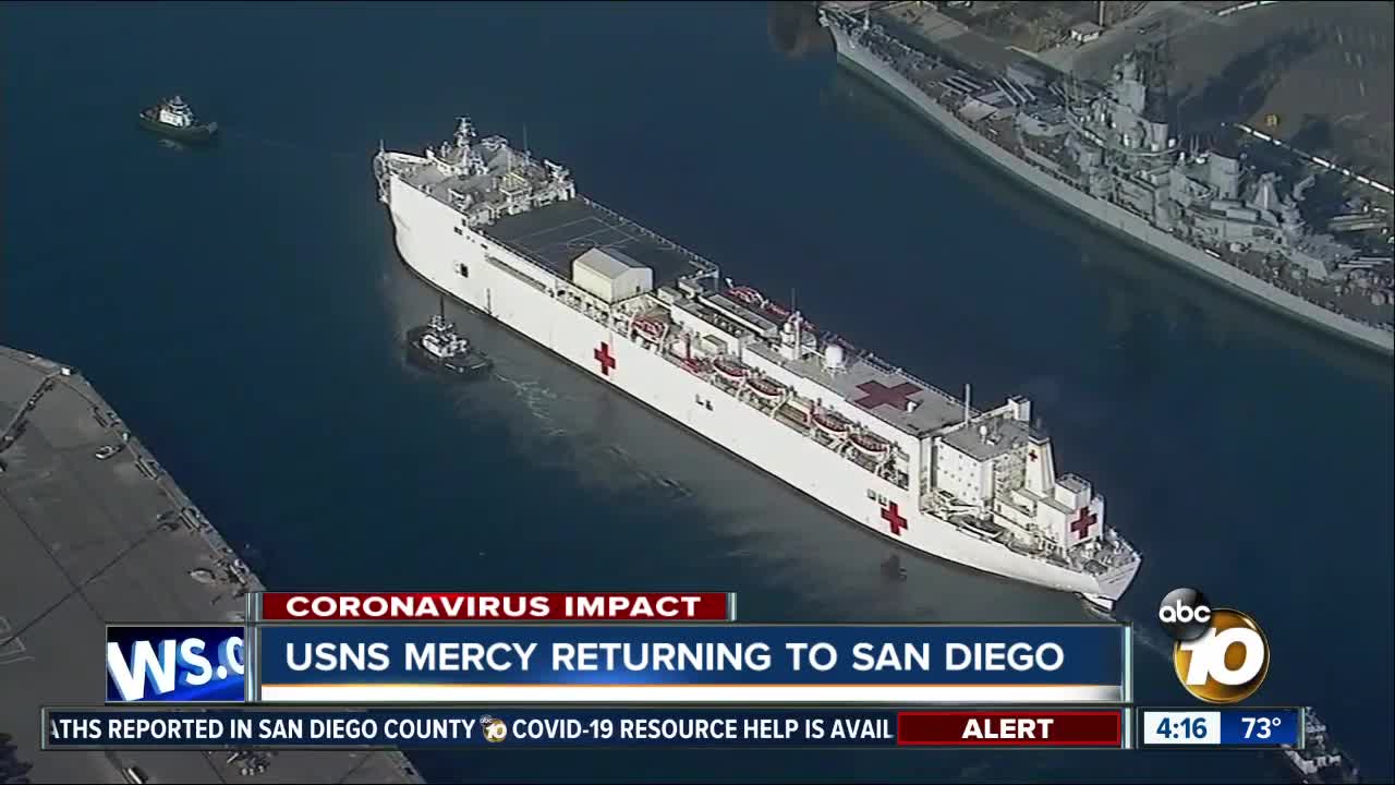 USNS Mercy returning to San Diego