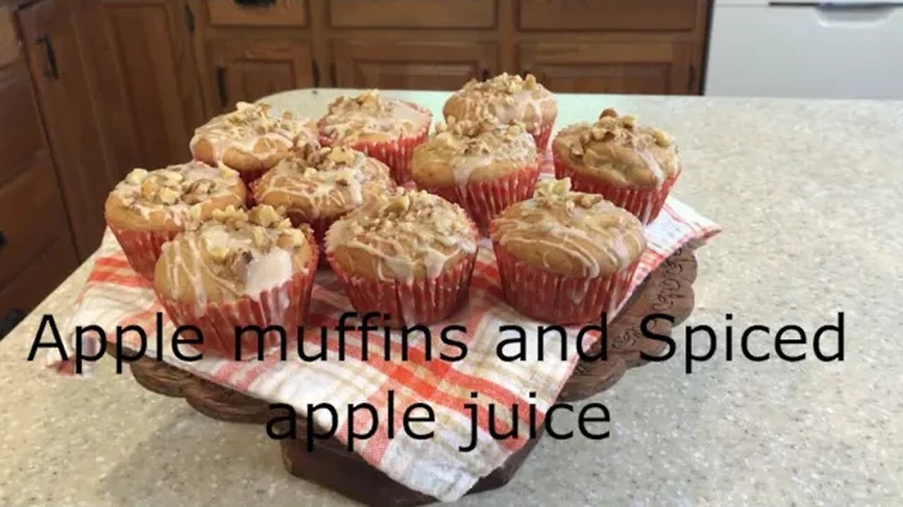 Home made spiced apple juice and muffins