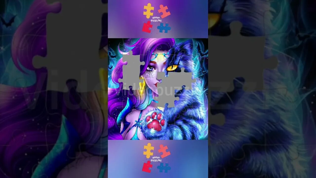 Purple Wild Cat Woman #Videopuzzle #Video #Puzzle #Anime #Animation #Cute
