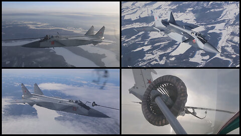 Russian MiG-31K in classic refueling in flight