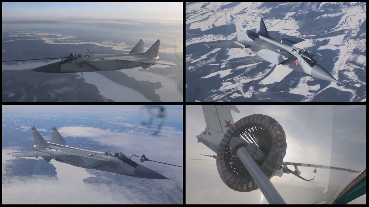 Russian MiG-31K in classic refueling in flight