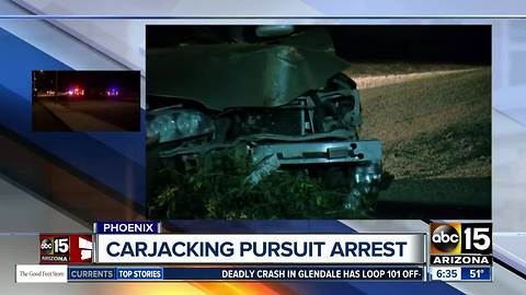 Arrest made after carjacking, pursuit in Phoenix