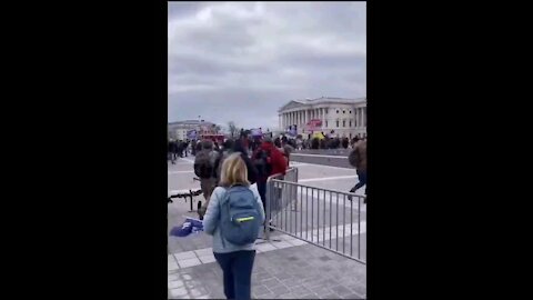 Capitol Police wave the protesters in