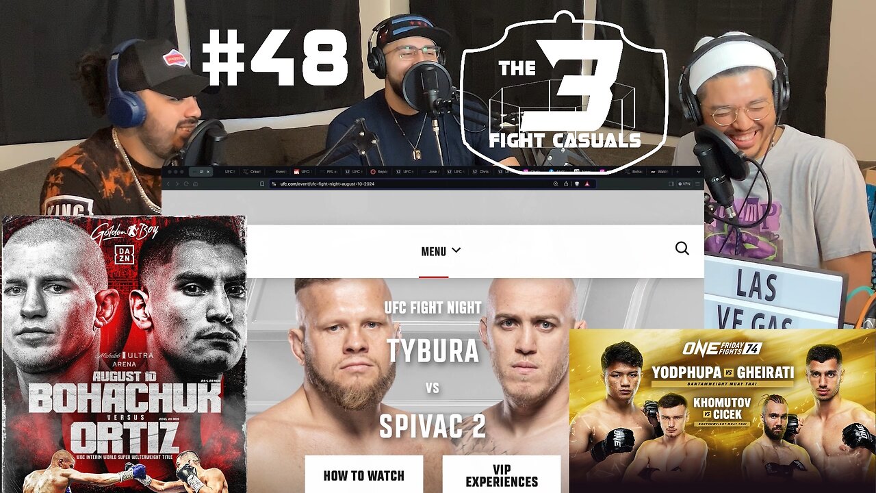 The 3 Fight Casuals #48 UFC Fight Night Tybura vs Spivac 2 PREDICTIONS