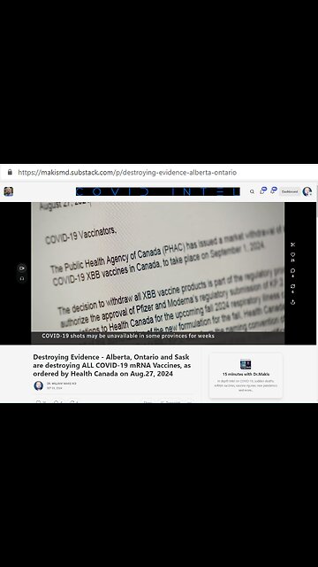 Destroying Evidence - Alberta, Ontario and Saskatchewan are destroying ALL COVID-19 mRNA Vaccines