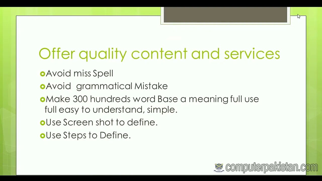 09 quality contents Learn SEO